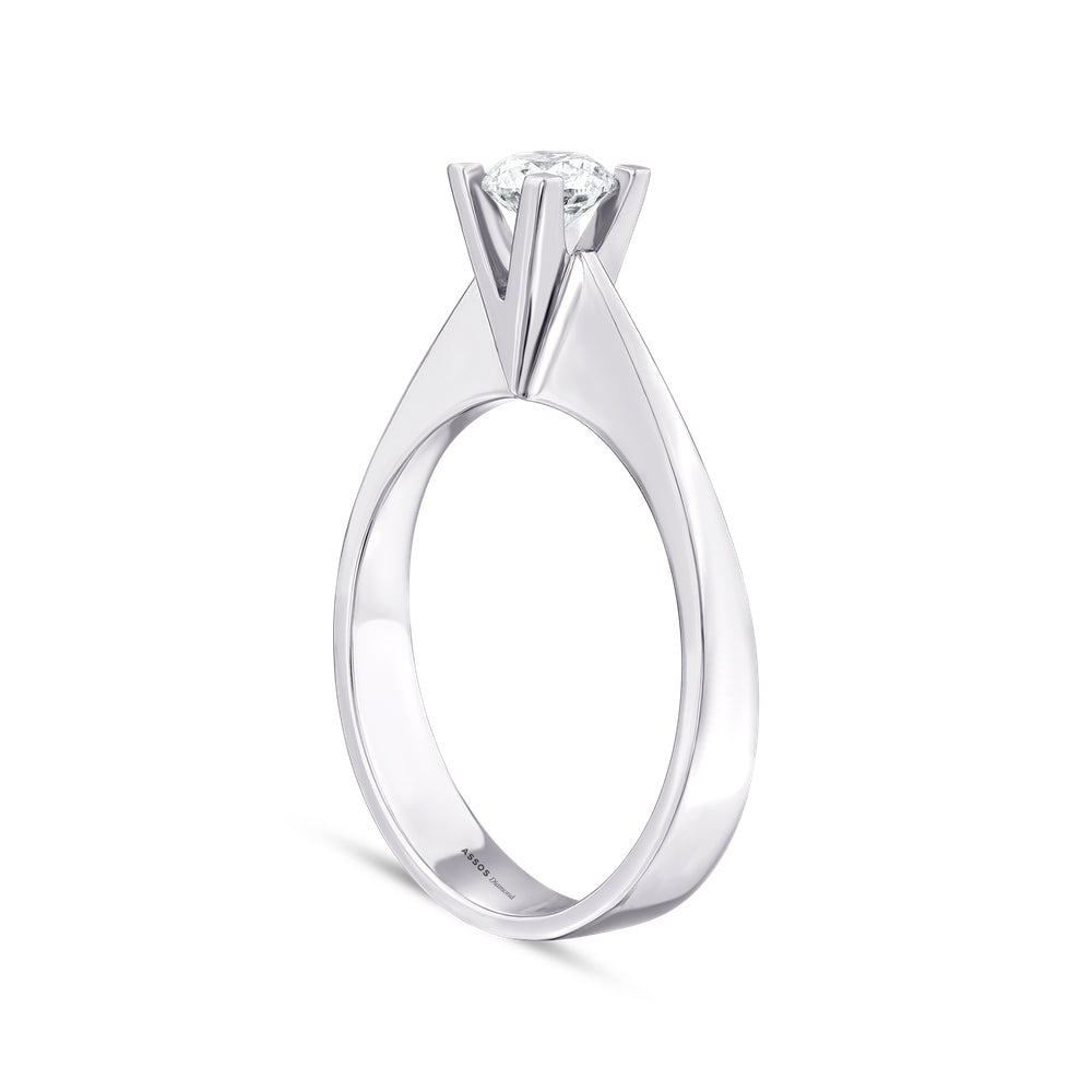 Elegant 0.10 Carat Diamond Solitaire Ring in 14K White Gold