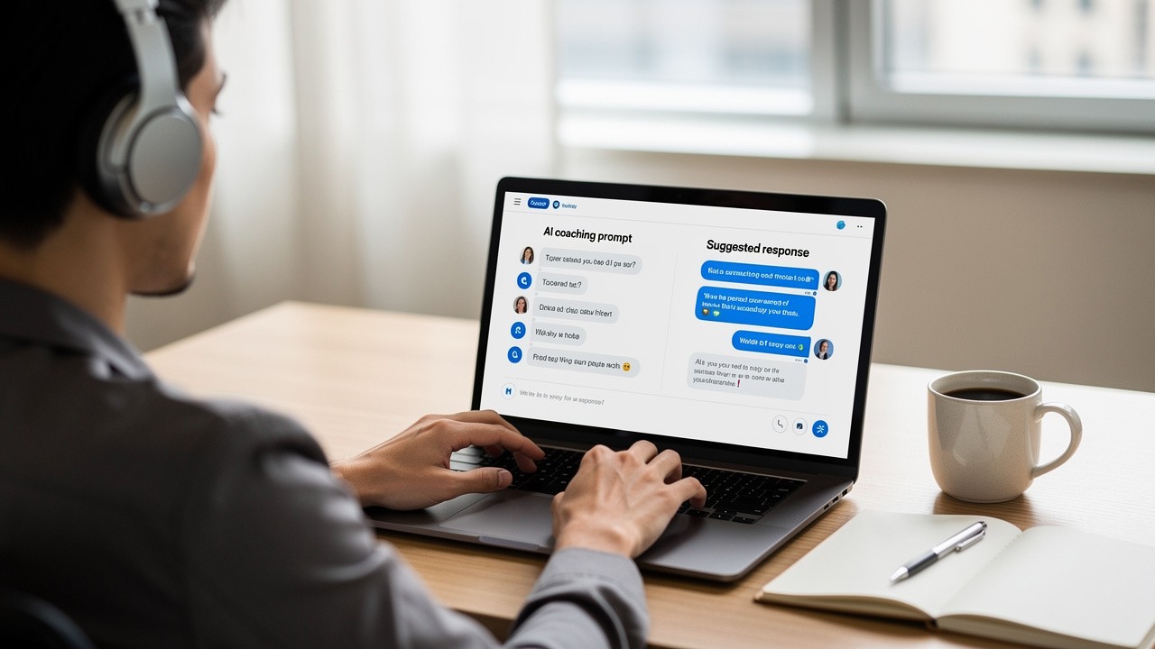 AI-powered coaching interface supporting live sales call