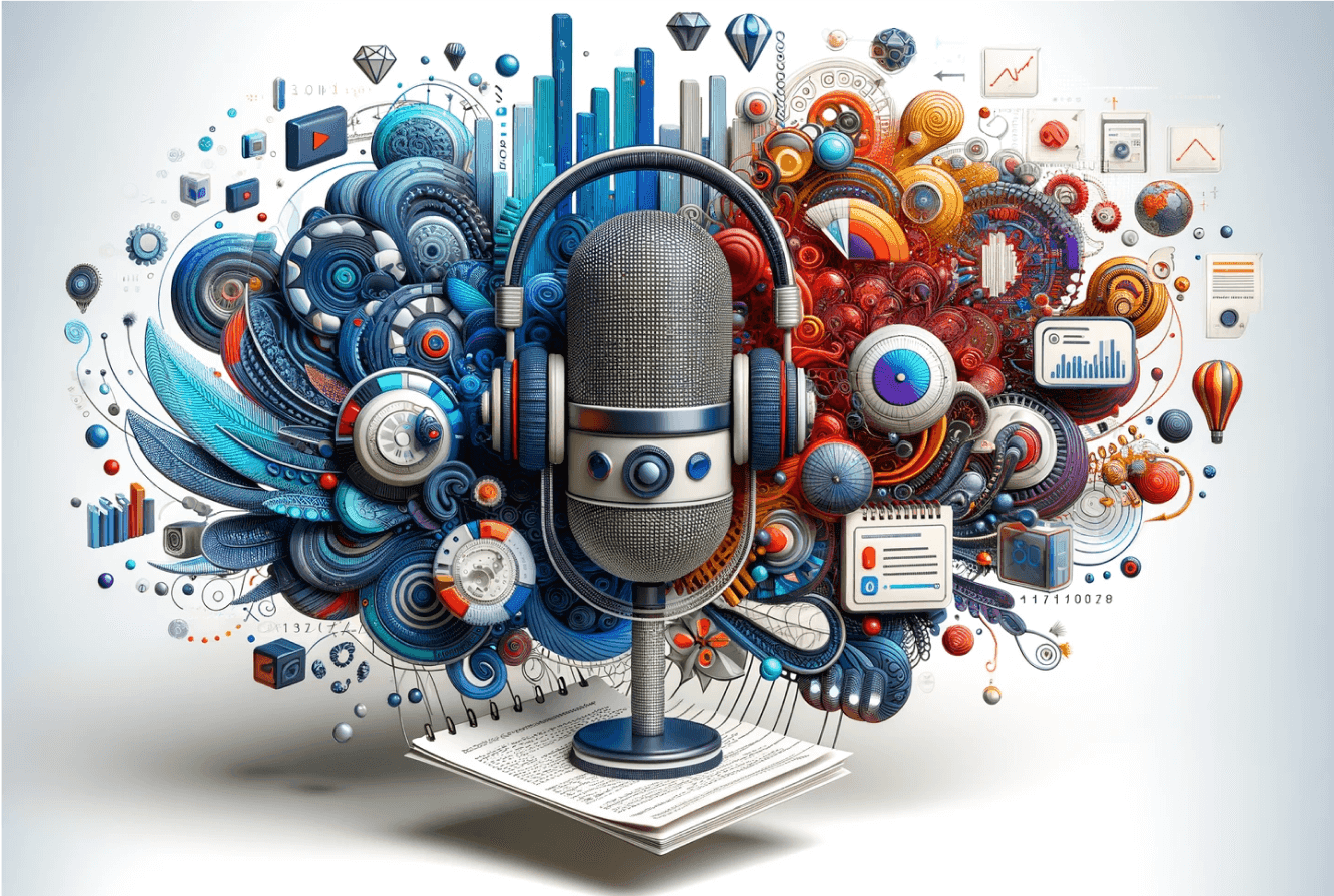 A microphone that is used to create a summary of the audio