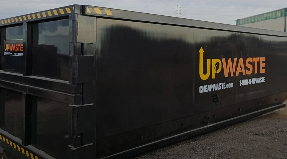Dumpster placed outside residetial house