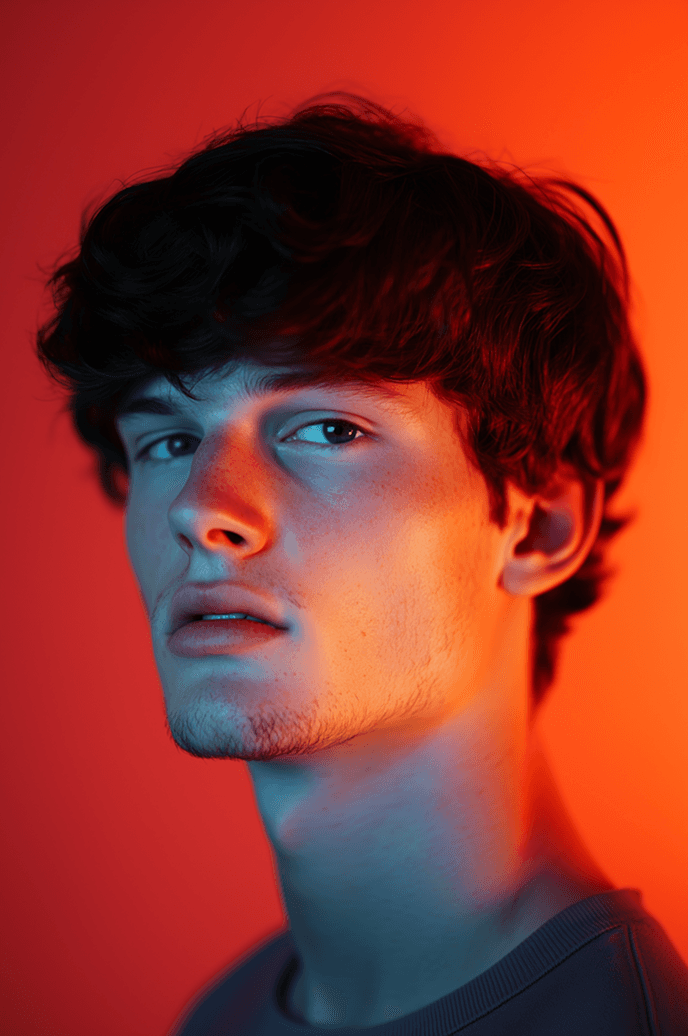 A man with dark hair wearing a gray shirt stands, looking directly at the camera.