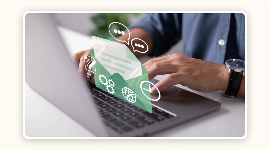 Person typing on a laptop