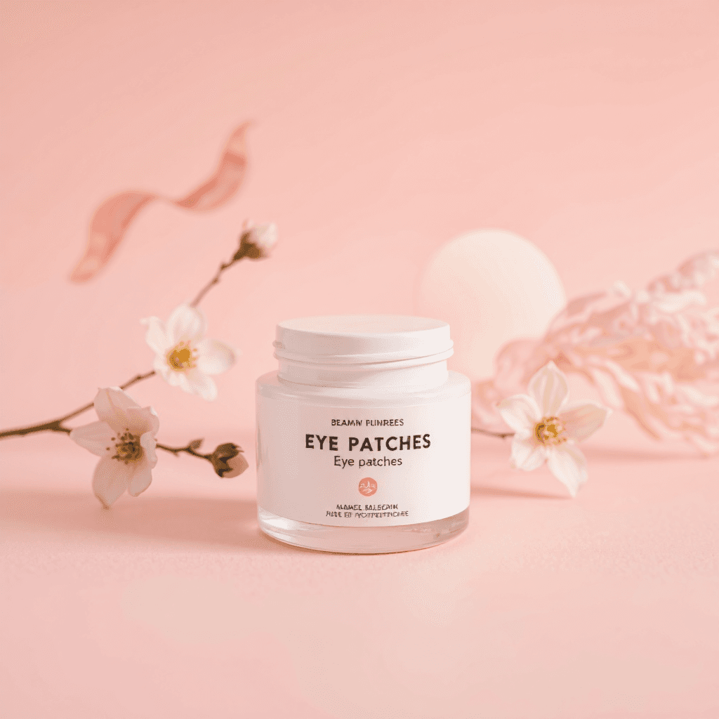 product photography of a jar of eye patches