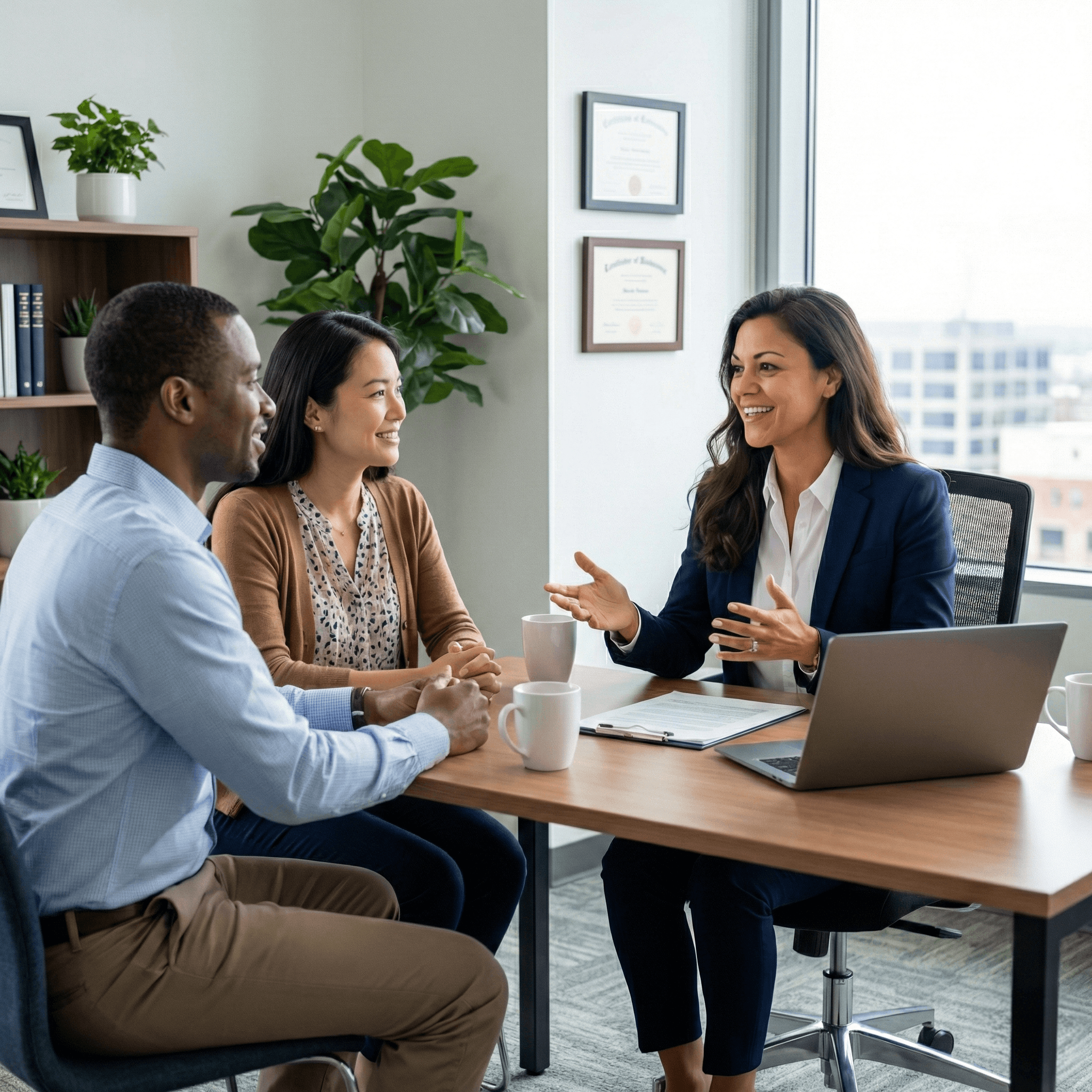 Sharon talking with customers
