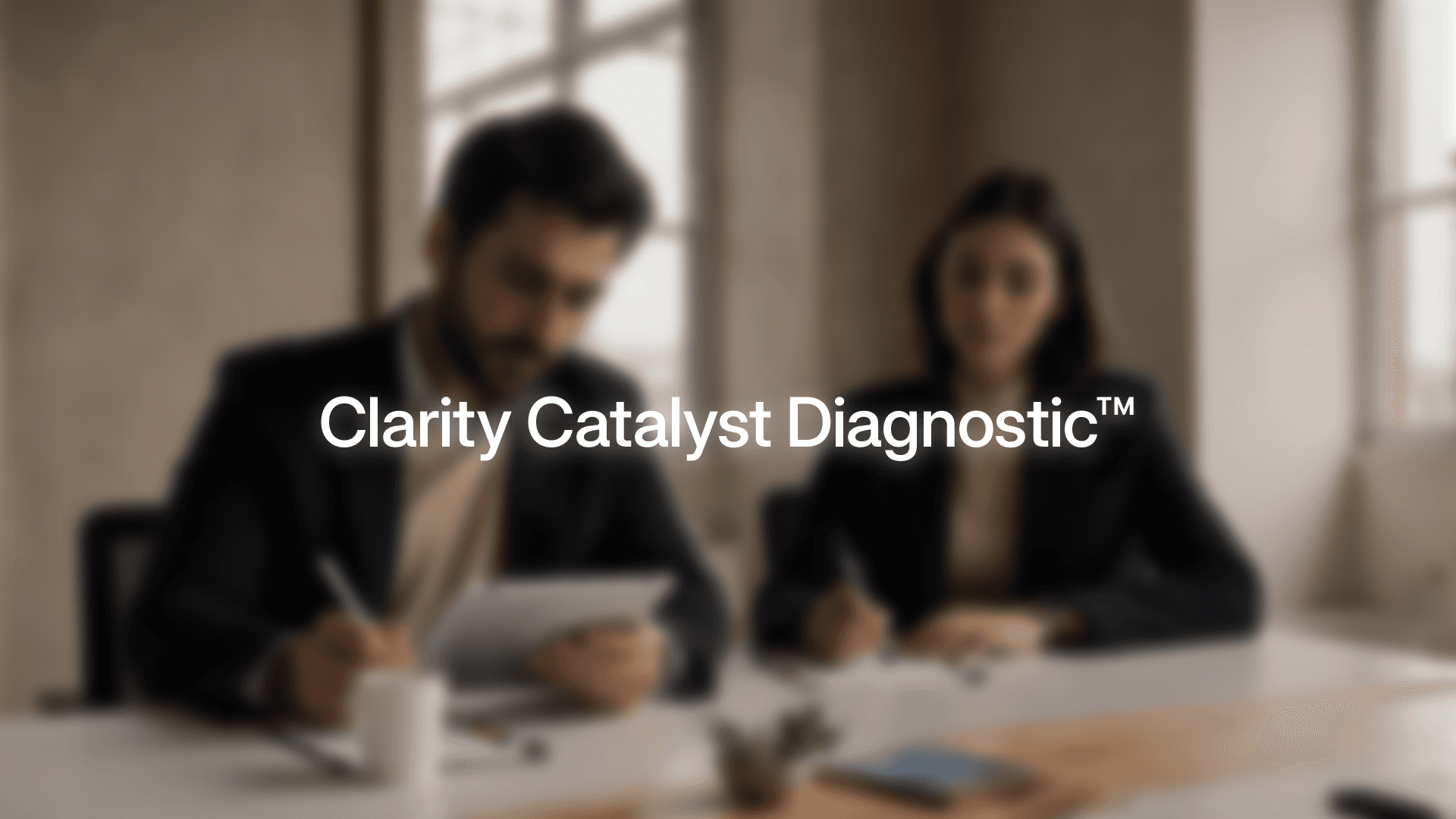 two professionals assessing documents in an office