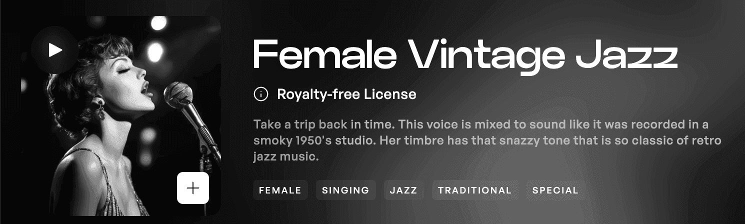 The Female Vintage Jazz voice on Kits AI