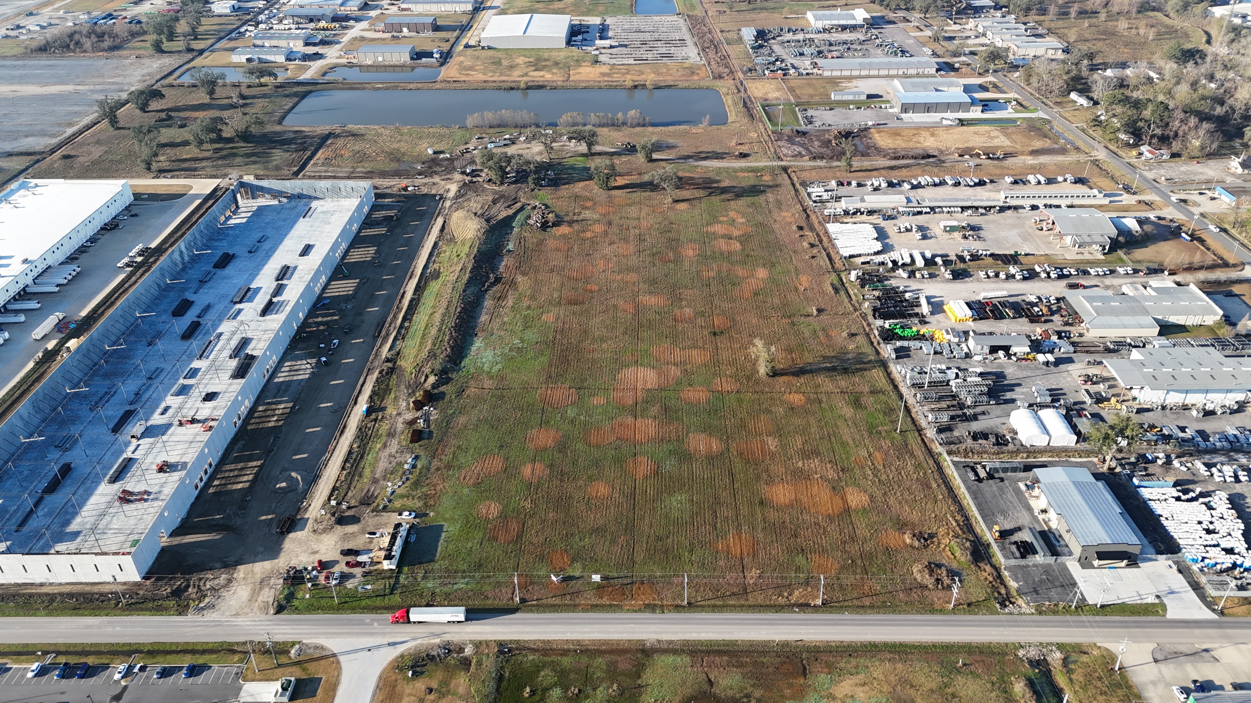 Aerial view of Rivermark Industrial Drive South, an industrial development parcel in Geismar, Louisiana.