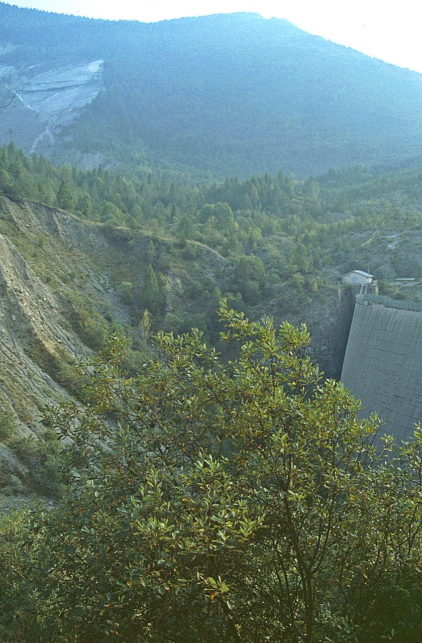 La diga del Vajont, luogo del disastro del 1963.