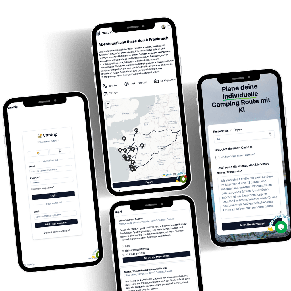 Bilder des Vantrip Routenplaners