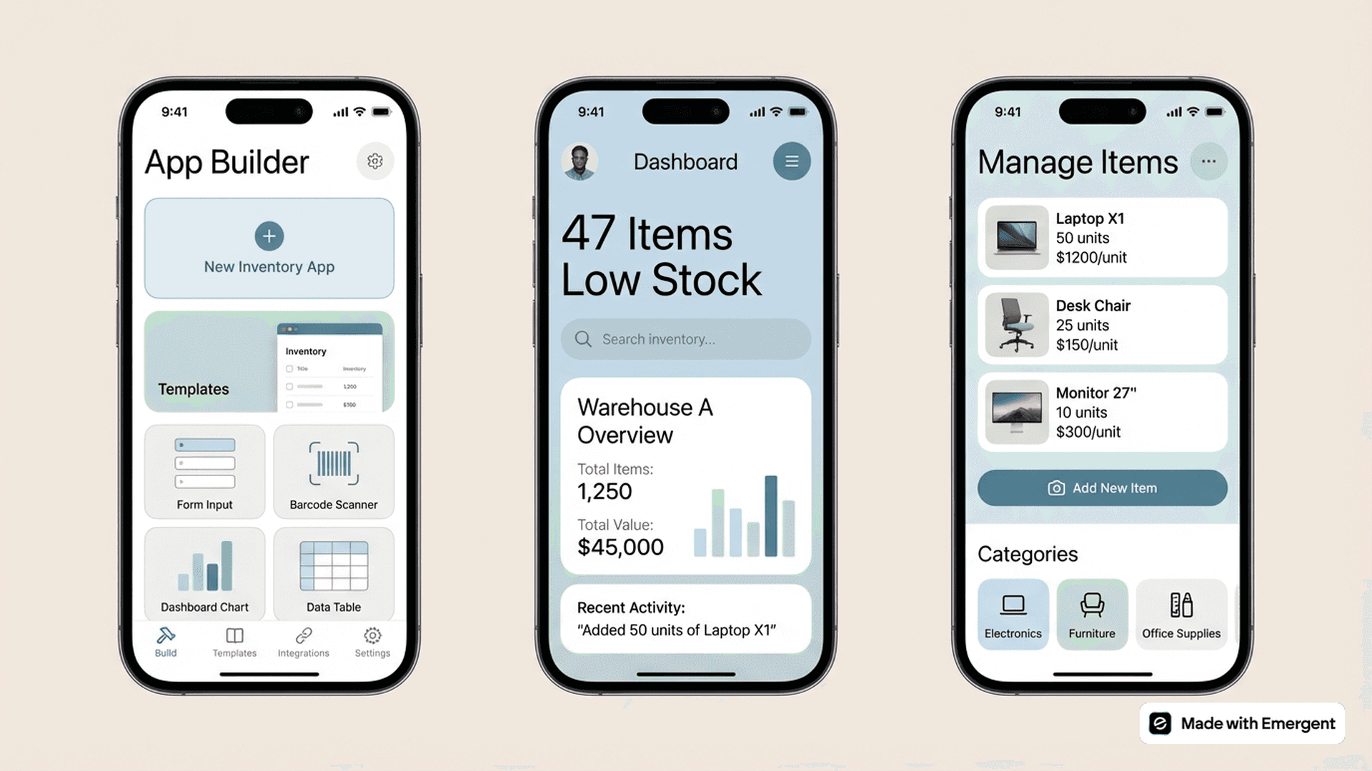 Inventory App Made With Emergent