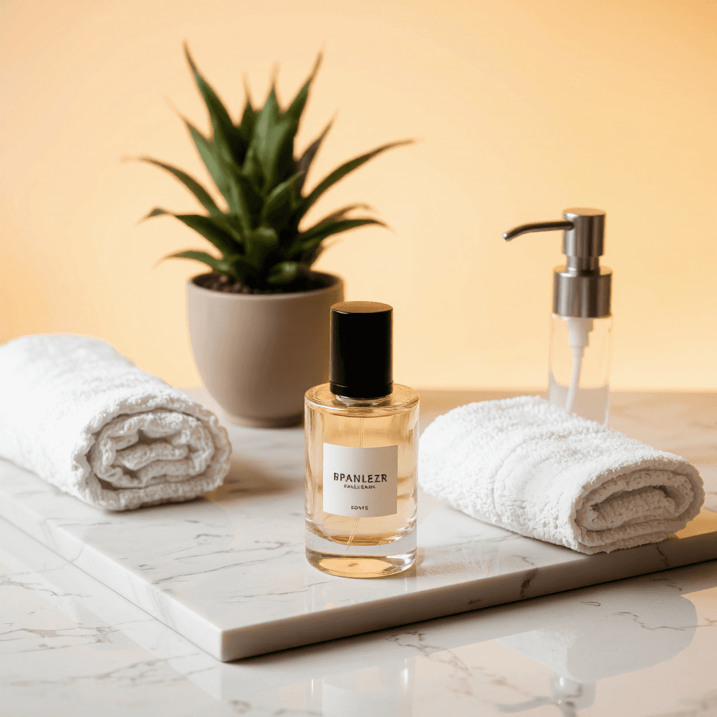 product photography of bottle of perfume