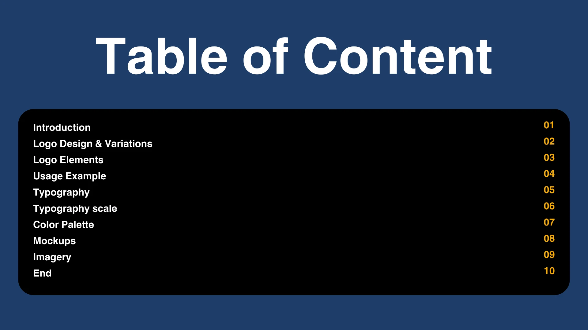 Eagle Eye Media brand guidelines - Table of Contents - by Dreams Agency