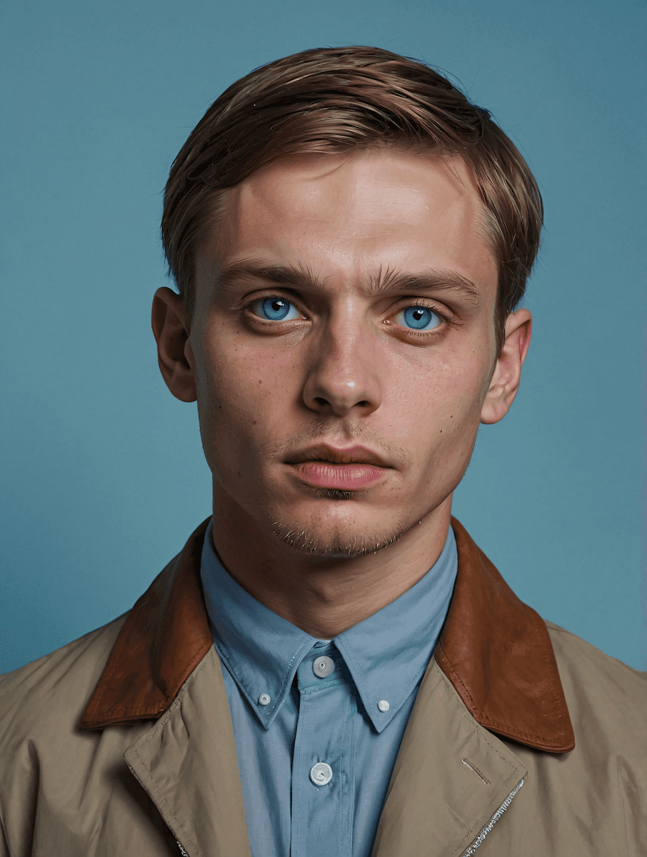 Young boy having blue eyes