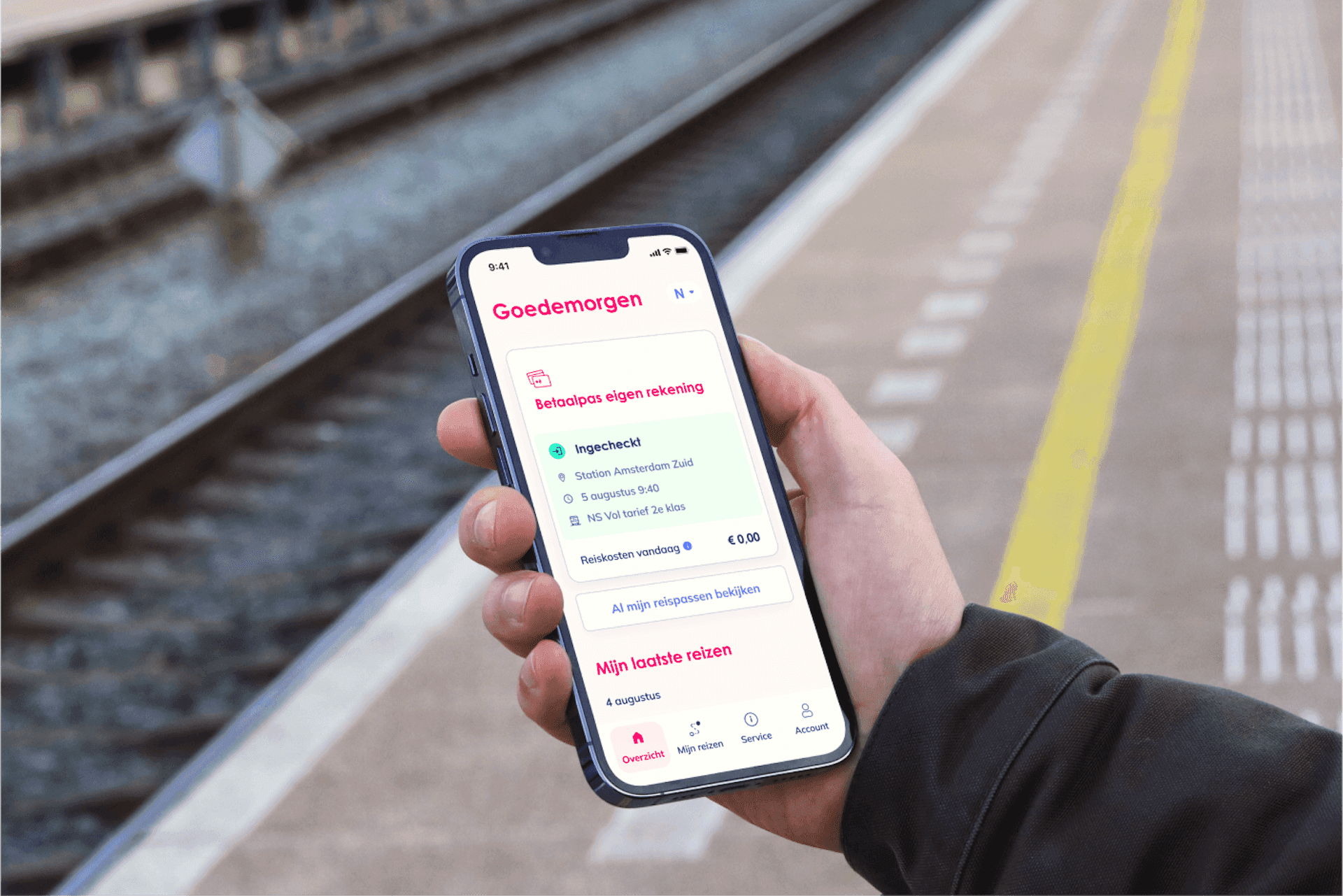 OVpay app on iPhone in hand
