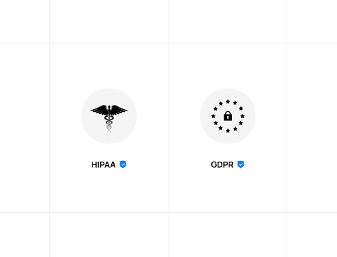 Hippa and GDPR compliant logos