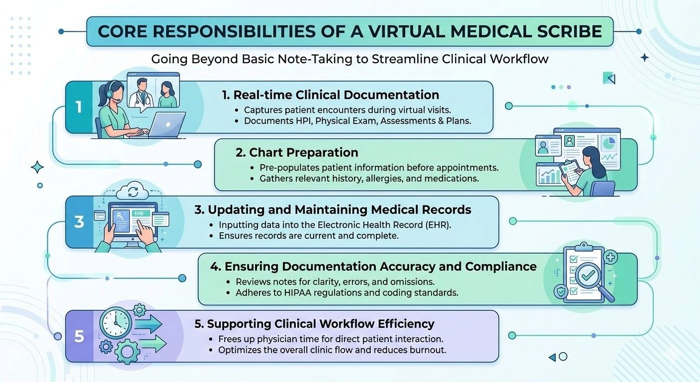 Virtual Medical Scribe Core Responsibilities