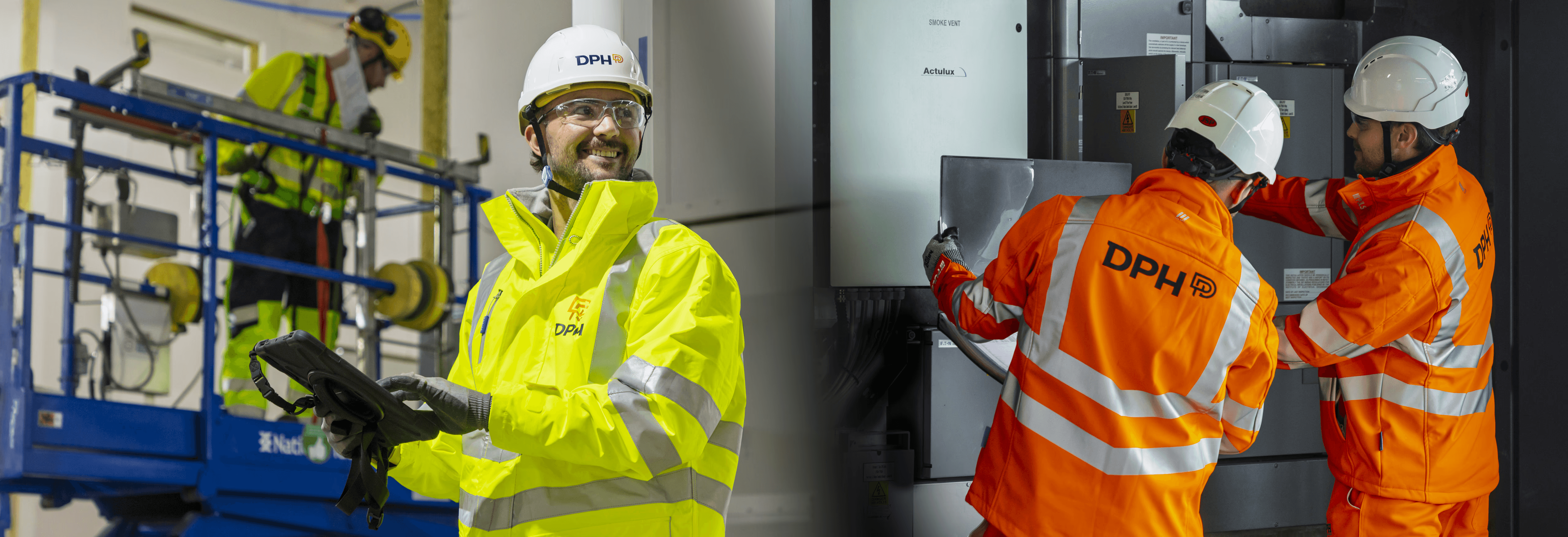 Modern glass skyscrapers reflecting a vibrant sunset with a mirrored plaza