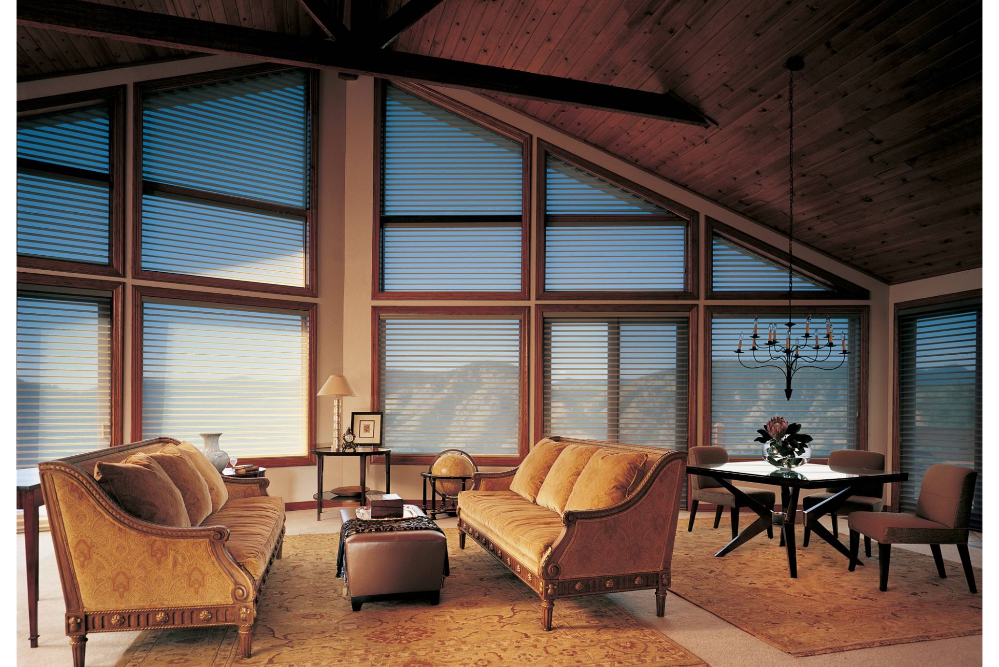 Silhouette Shades Specialty Shapes Angled Shades in Chalet