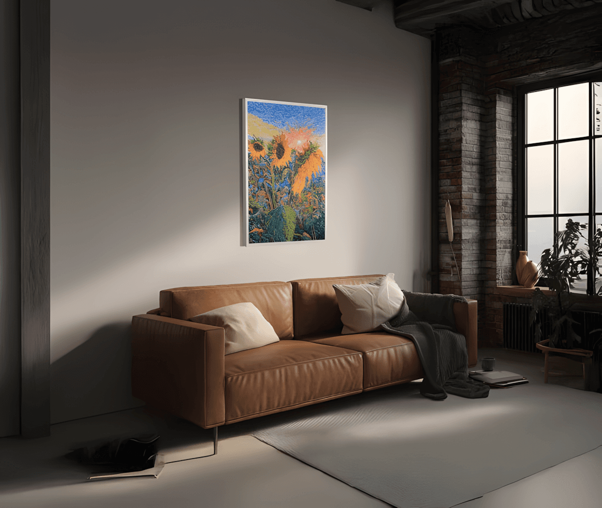 premium art poster and canvas prints, with originals available, from QART , of the artwork " Sunflowers "