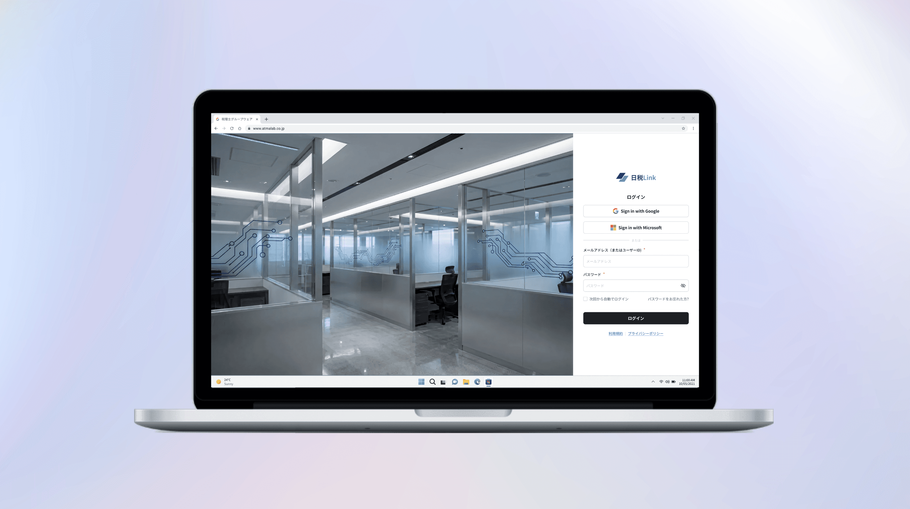 Tablet showing Bloomy UI