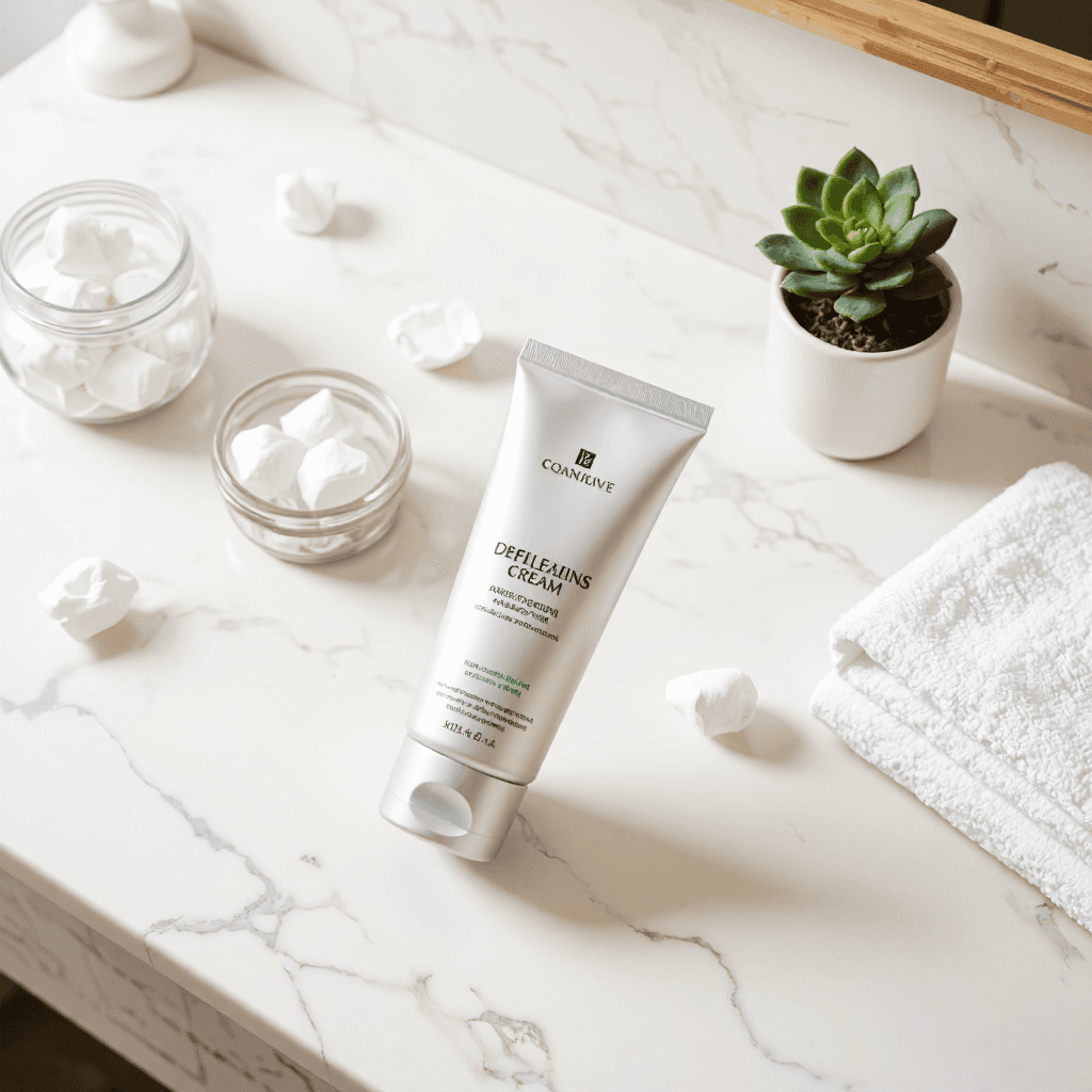 product photography of tube of cosmetic cream