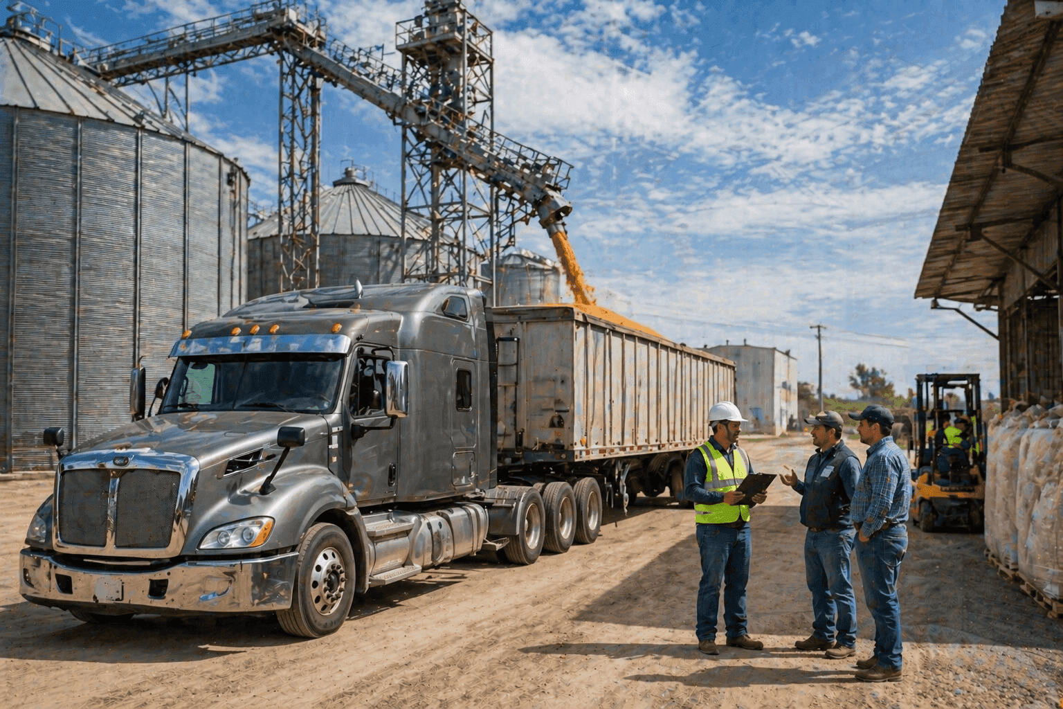 Set of refrigerated trailers for transport.