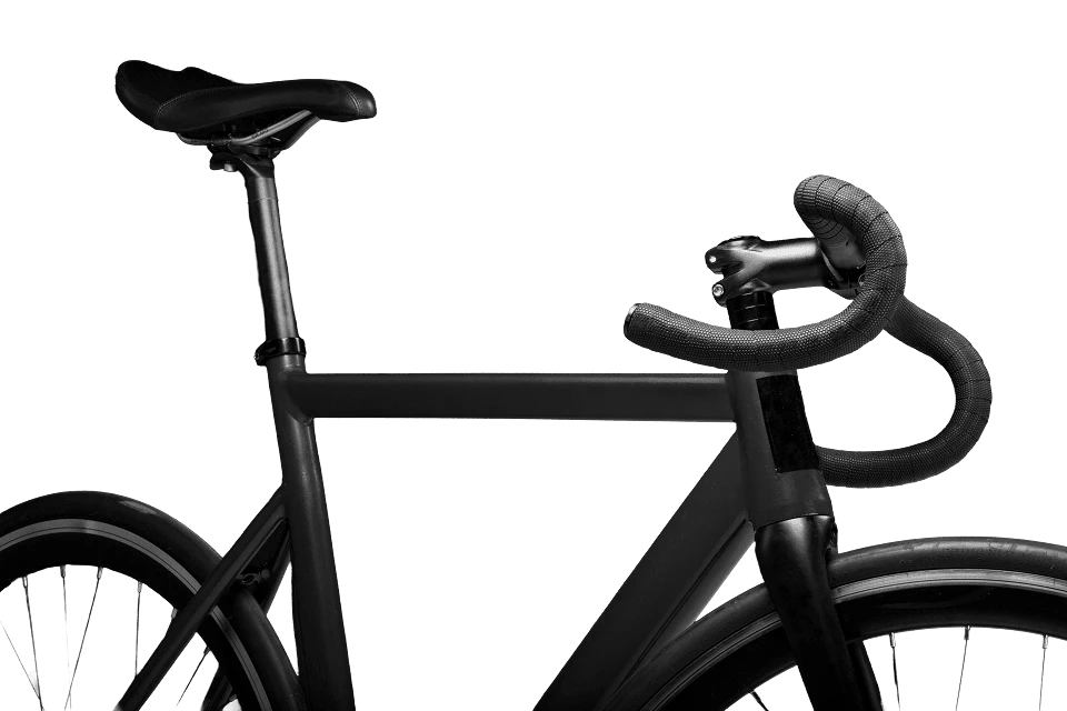 Chrome Criterium steel road bike frame, side profile view