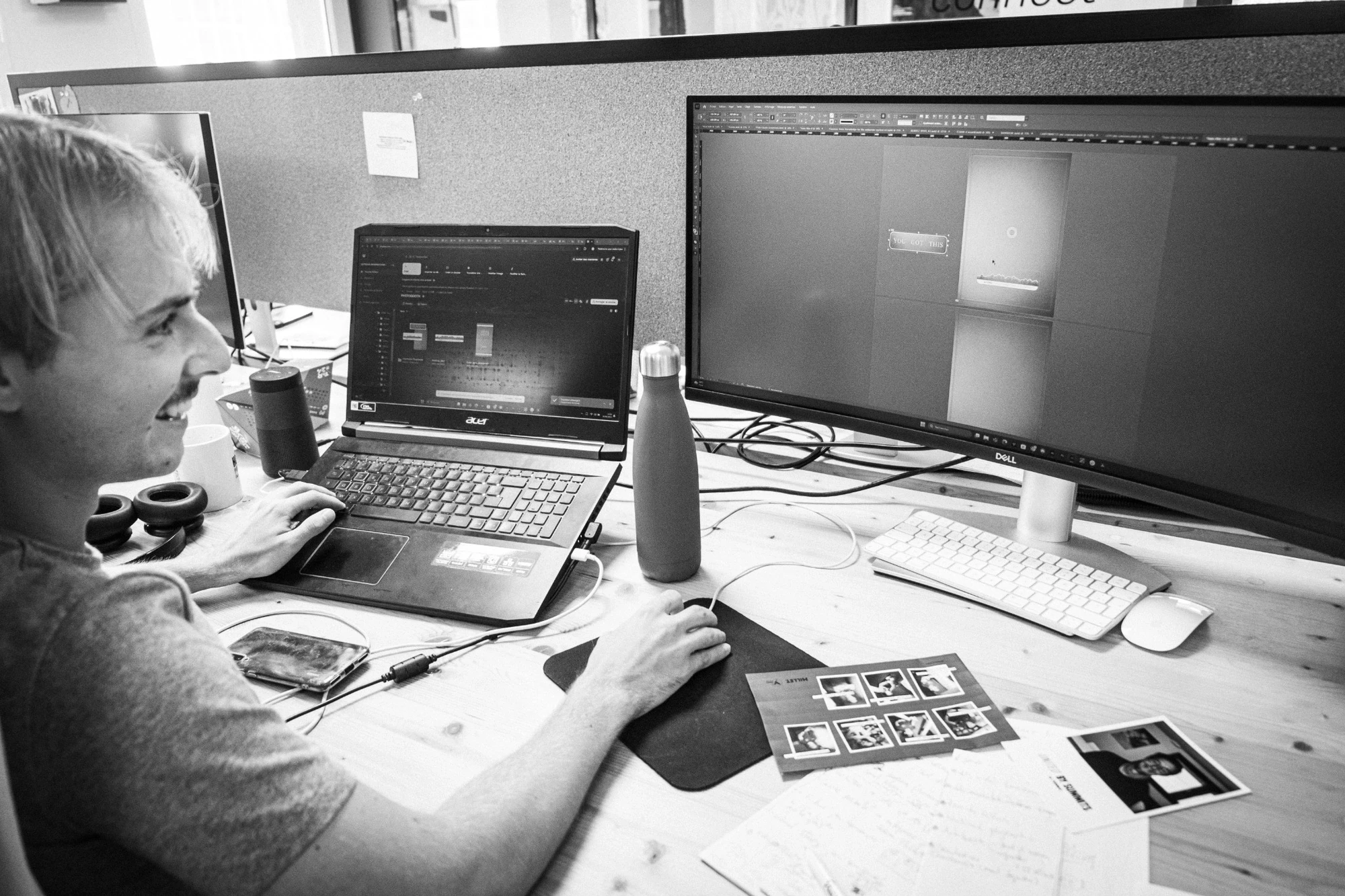 Création de contenus numériques outdoor par Outdoor Perspectives – conception et montage sur poste de travail.