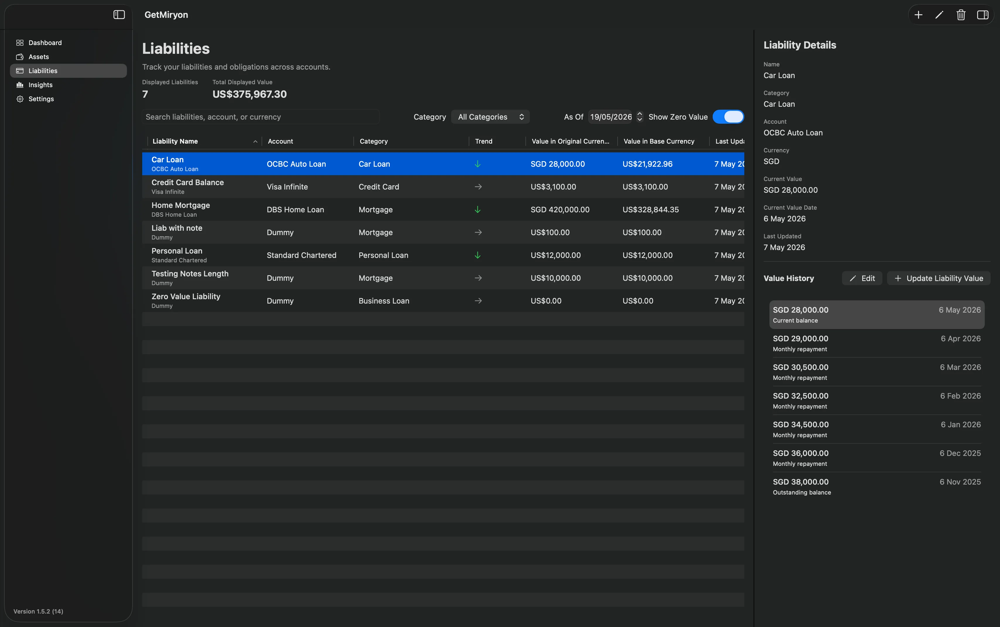 Liability Screen