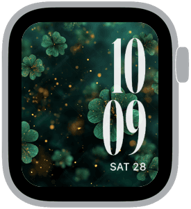 cloverfield Apple Watch face preview 5 featuring gradient, modern, st patricks day, and spring.