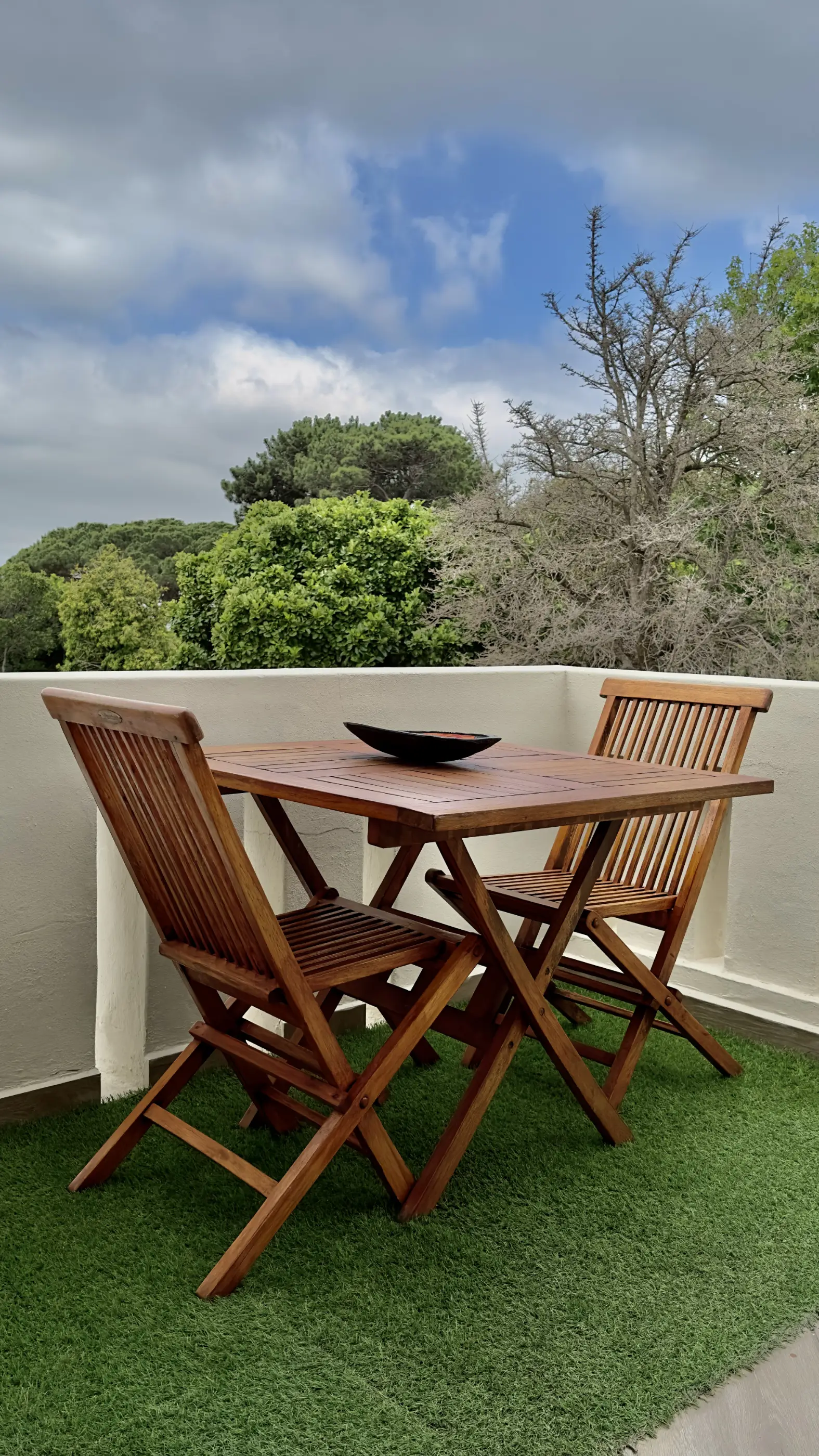 The private rear balcony in our 3-Way View room