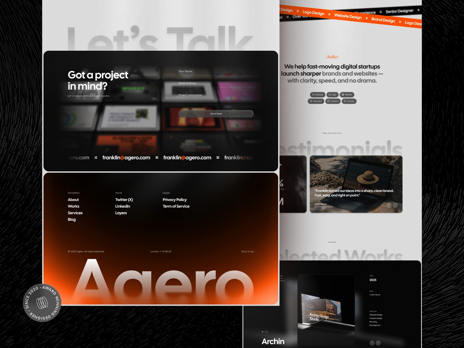 Agero — 现代专业创意机构官网设计灵感