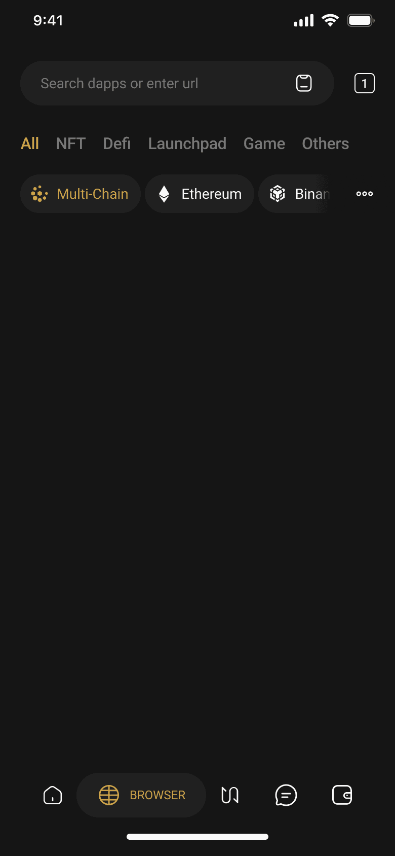 Filter zone — network selection expanded