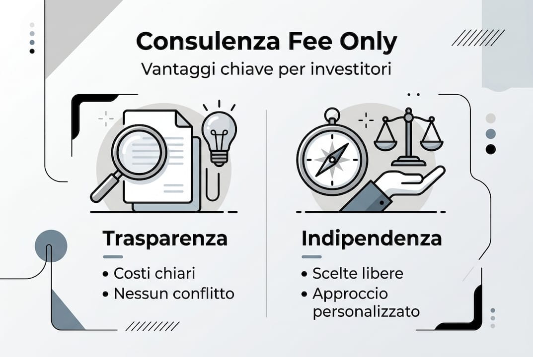 Infografica: tutti i vantaggi della consulenza finanziaria indipendente a parcella