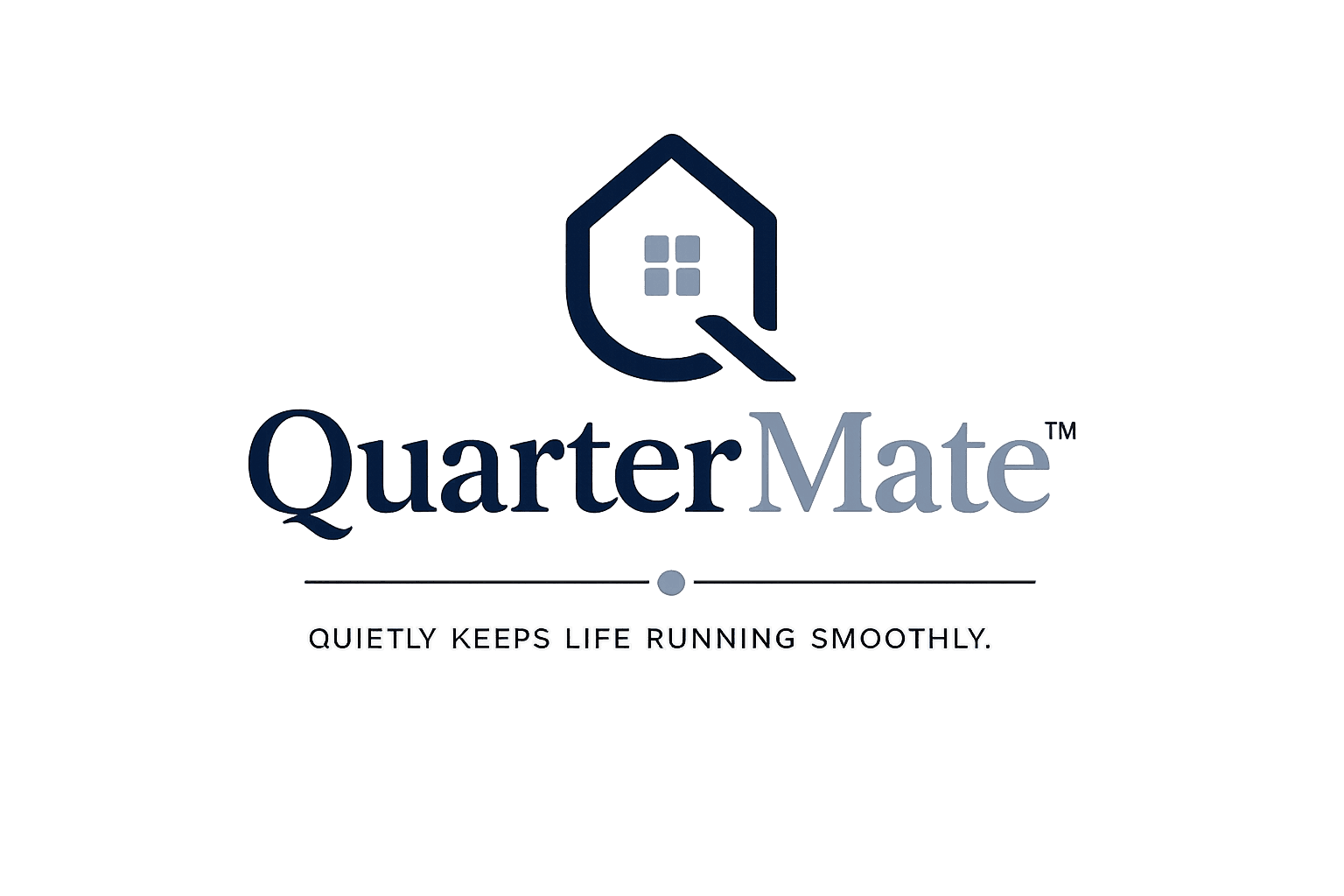 QuarterMate stacked logo with tagline