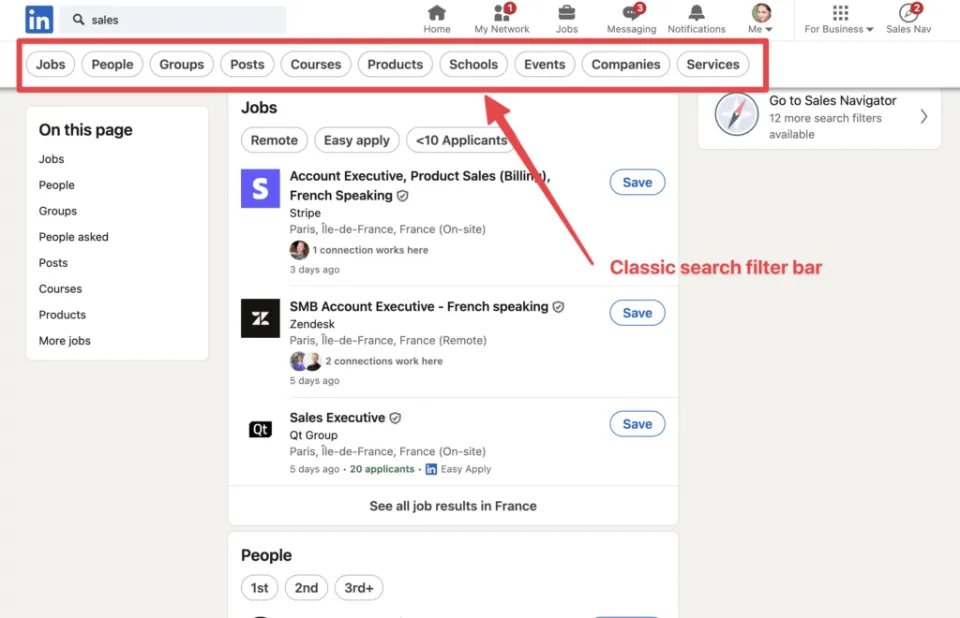 LinkedIn Advanced Search Interface