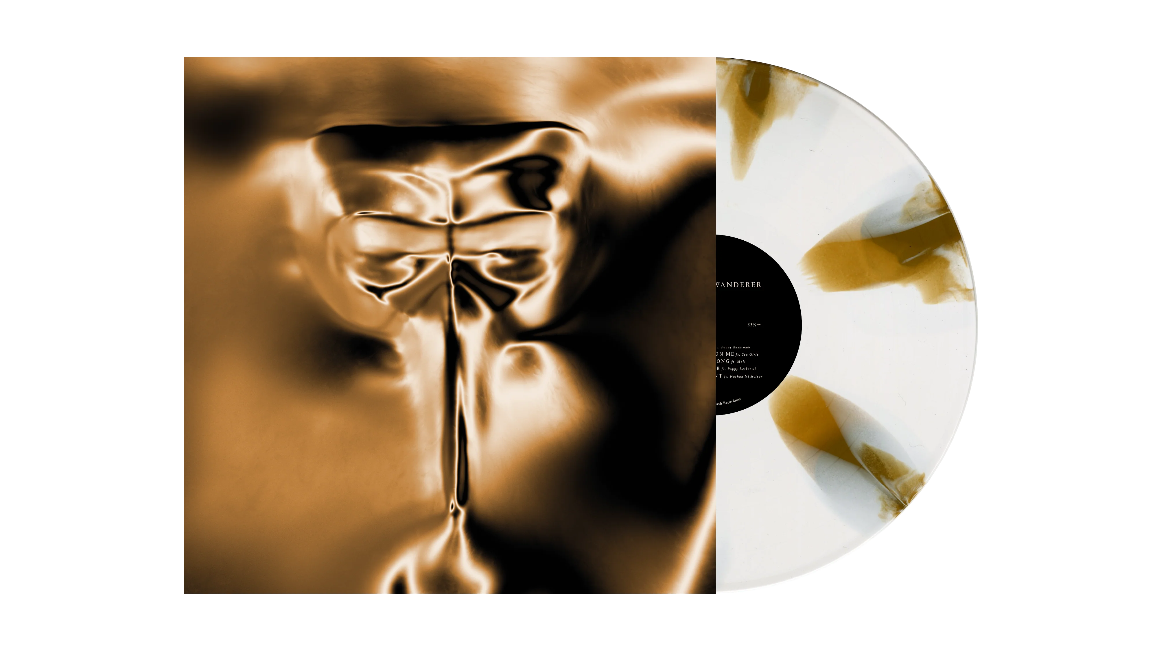 Claptone' fourth studio album 'Wanderer' “Golden Shadows on White Vinyl". Credits : Warner ADA
