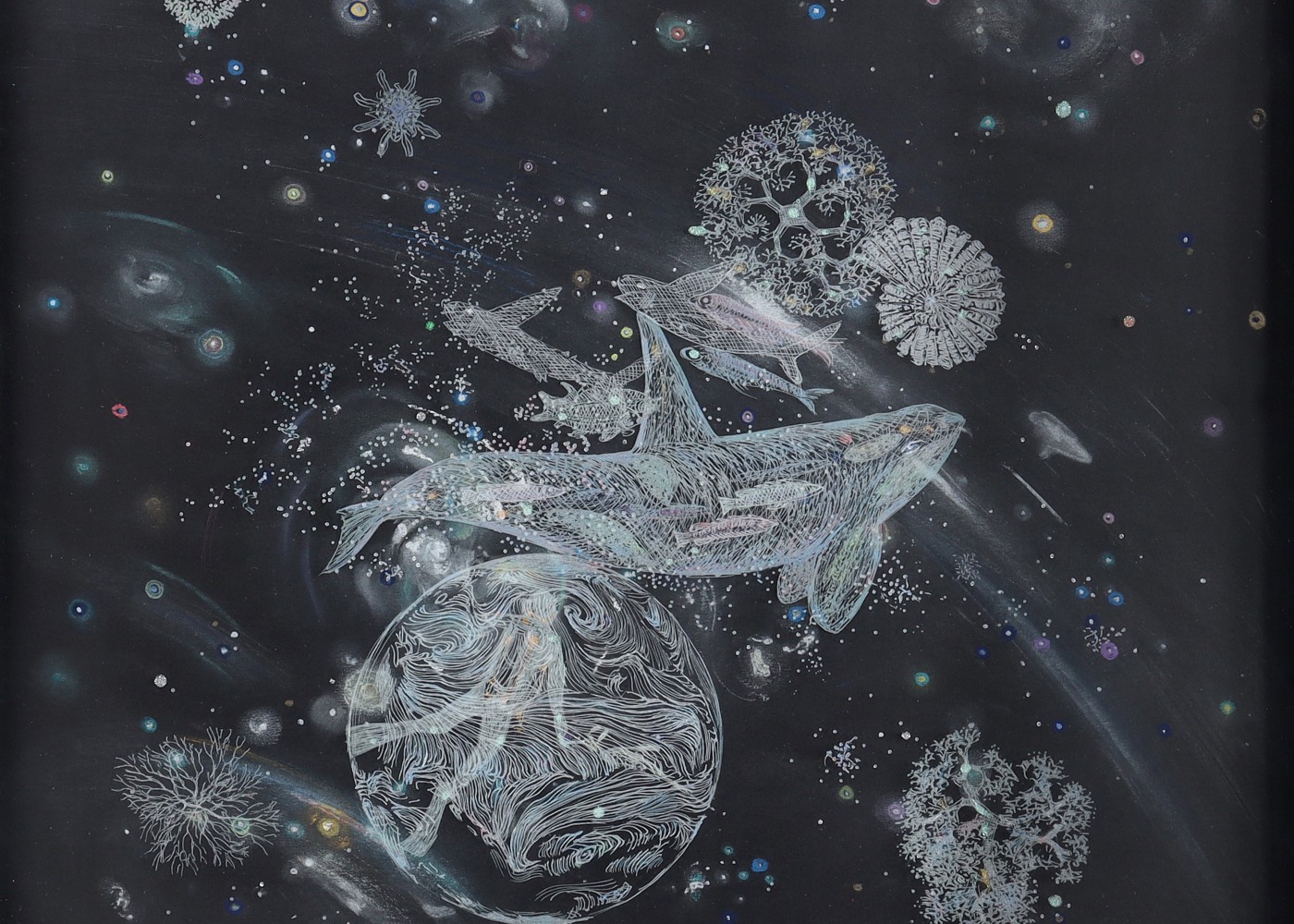 Alvin Darcy & Brodie Ellis, Where Stone Meets Sky, 2024, Installation detail, MADA Gallery, Monash University.