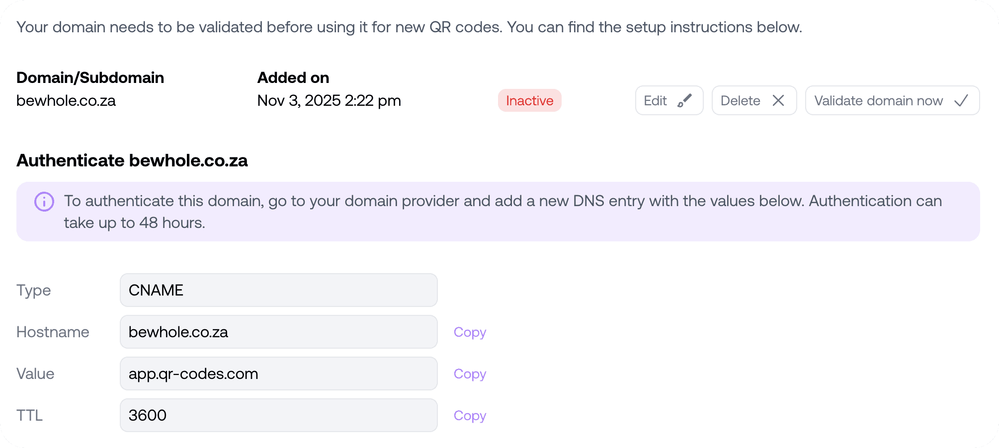 How to set up custom domains using QR-Codes.com