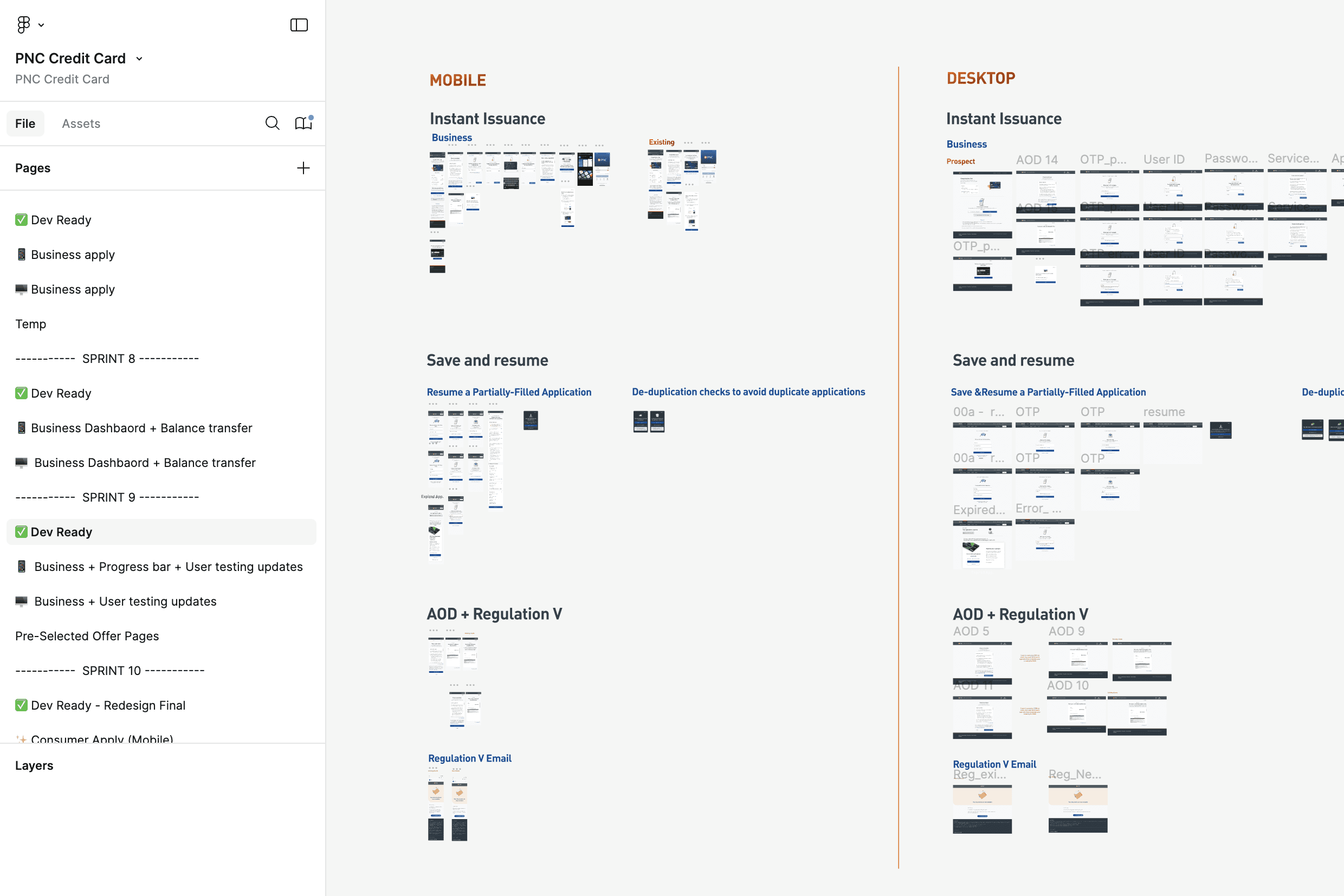 Example of work on a Figma board