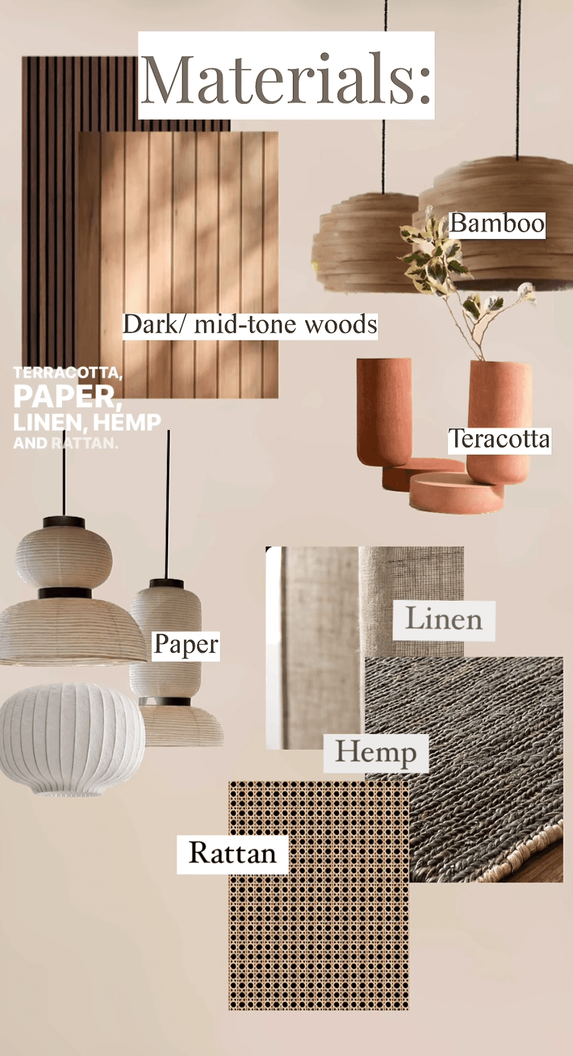 Materials for home decor