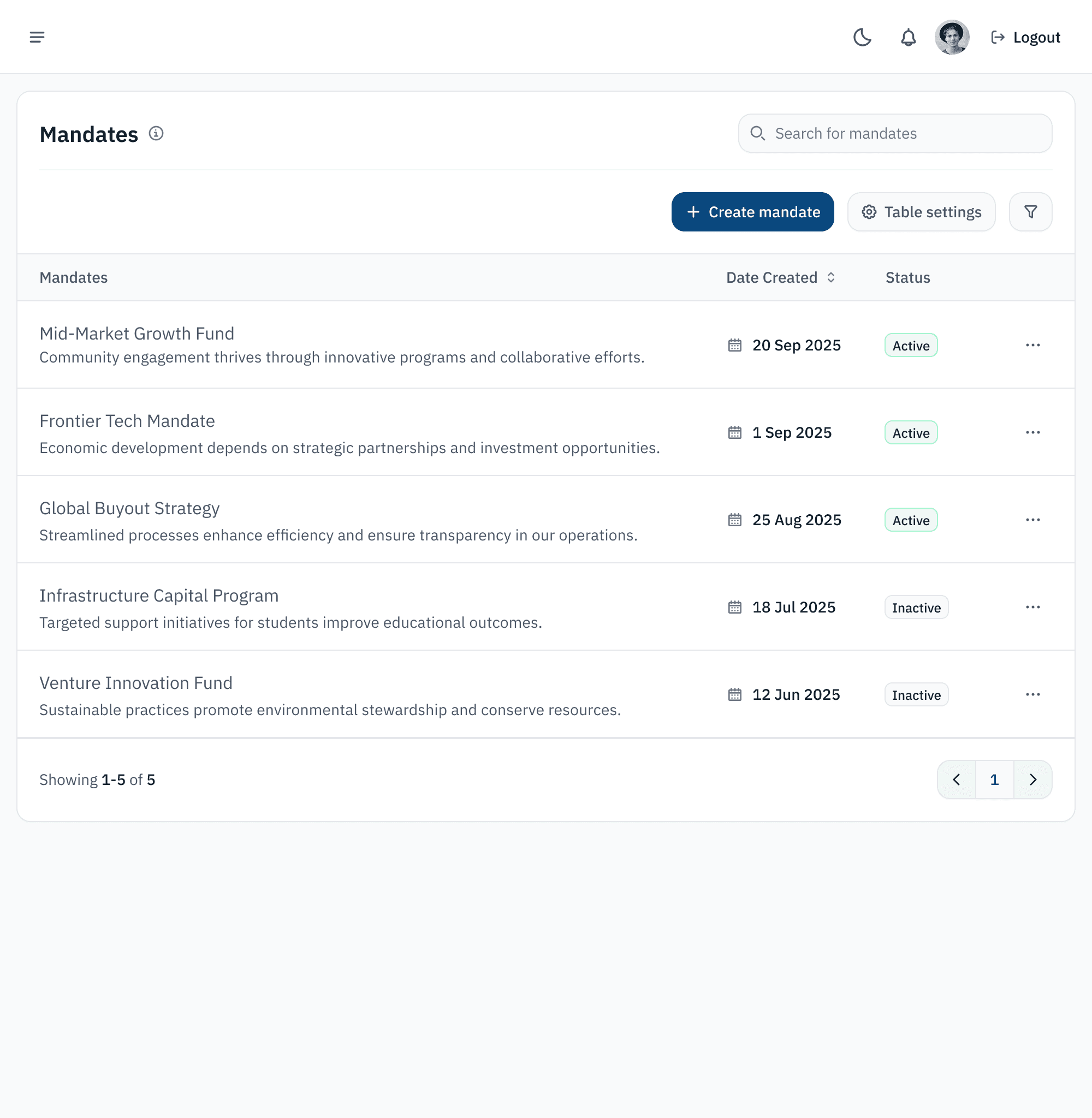 An image of Freelio's budget ui