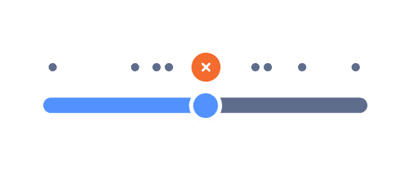 A playback timeline with an error and adjacent events highlighted.