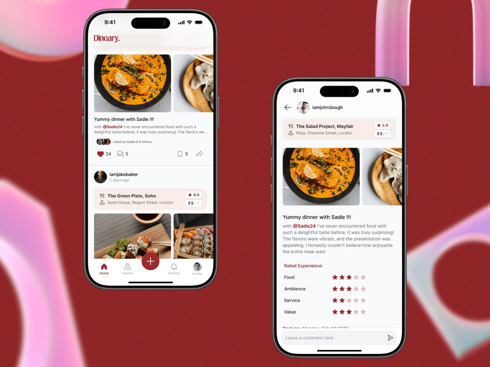 A mockup for an app screen