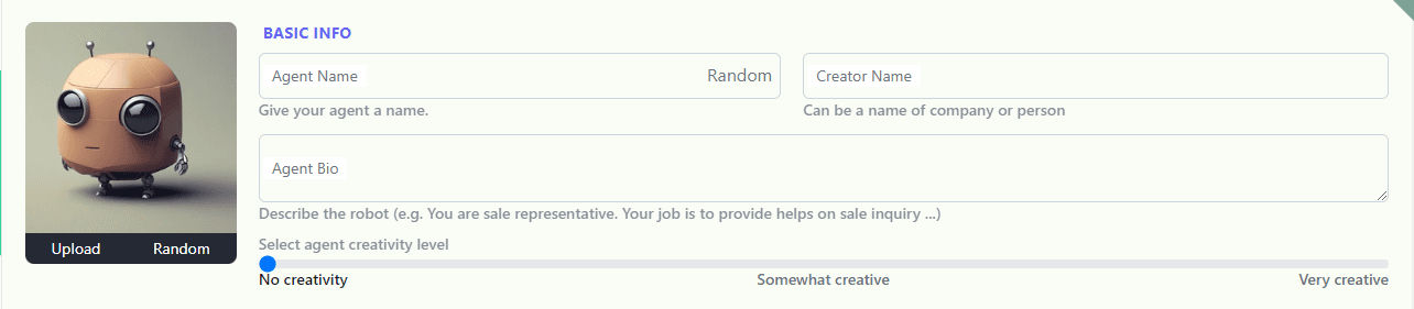 AgentX create agent