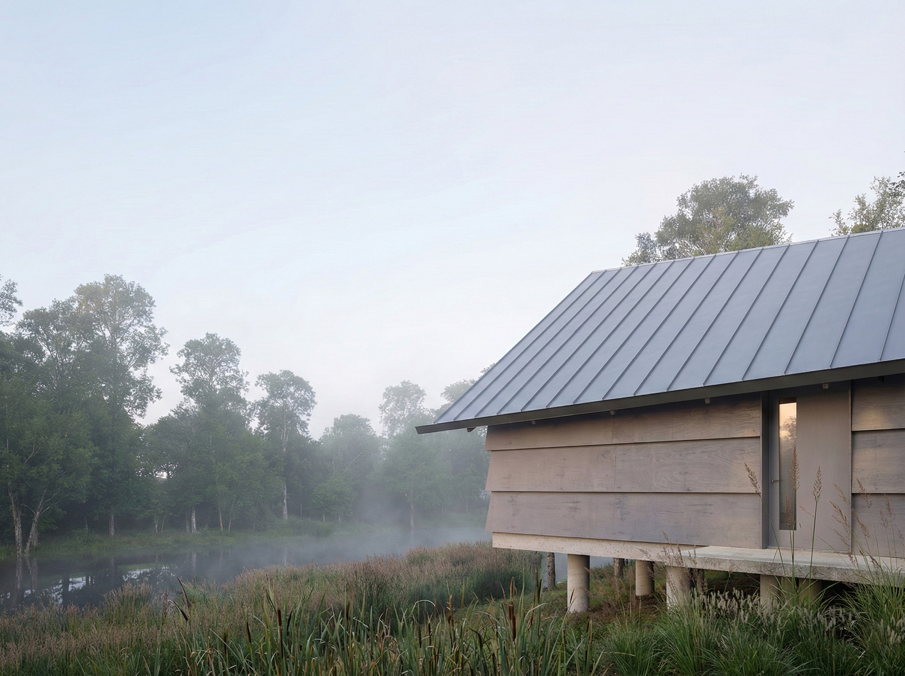 Title: Five Mile River ADU in morning mist - Description: Five Mile River ADU in morning mist