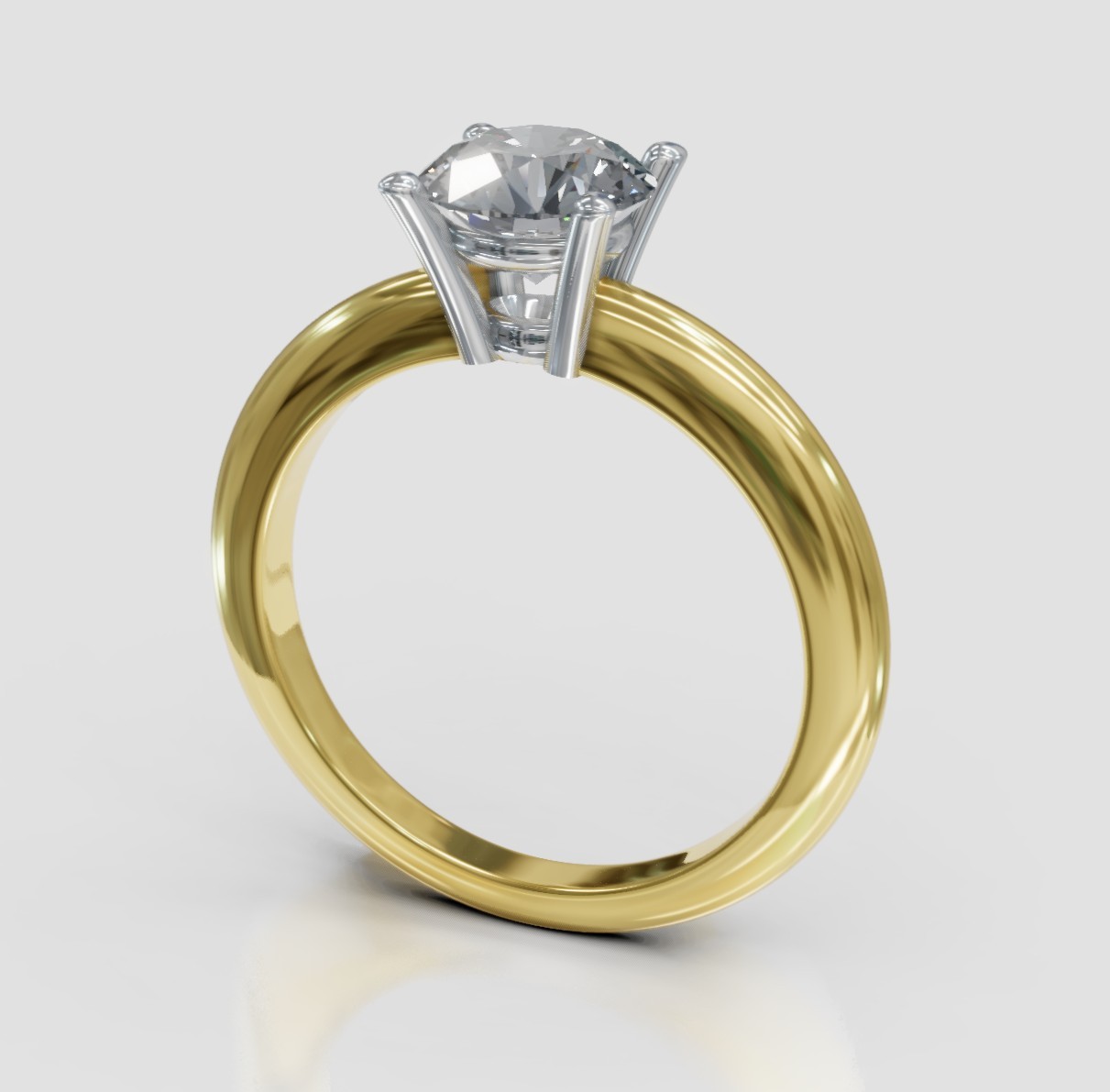 Yellow Gold- Platinum Head
