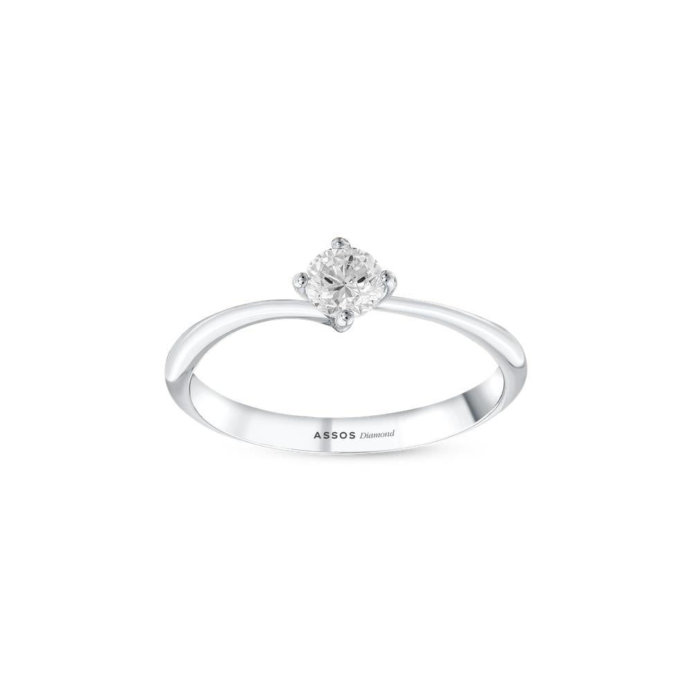 Assos Pırlanta 0.10 Karat G SI1 Yuvarlak Kesim Tektaş Yüzük