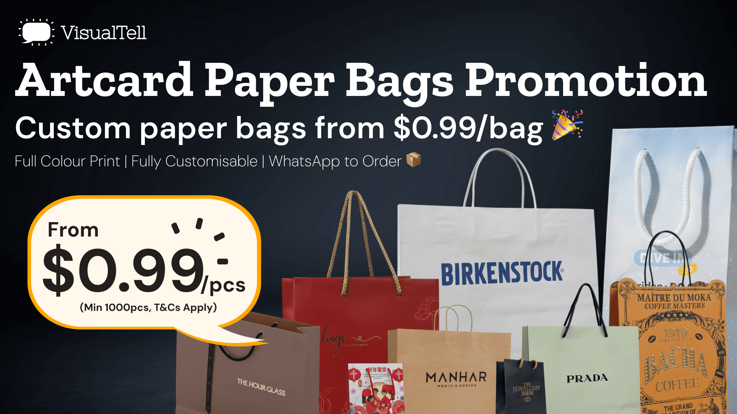 VisualTell Artcard Paper Bags