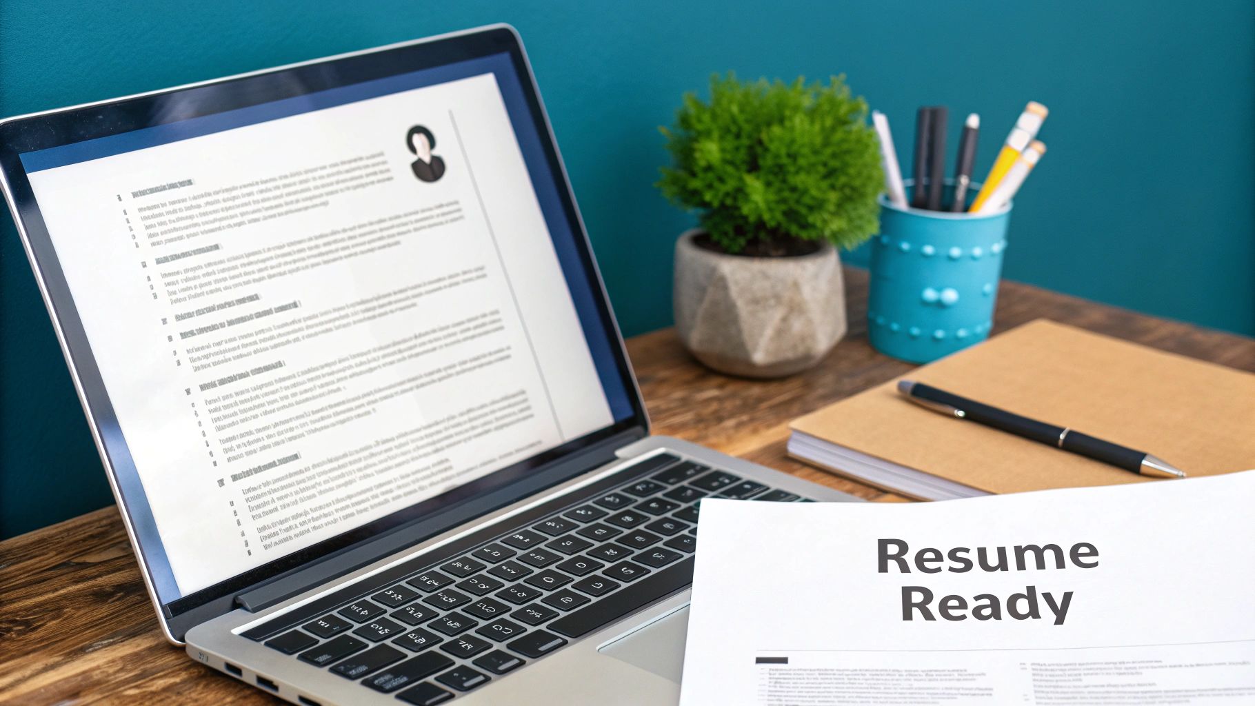 A professional reviewing their LinkedIn profile and a separate resume document on a laptop screen, highlighting the dual-document strategy.